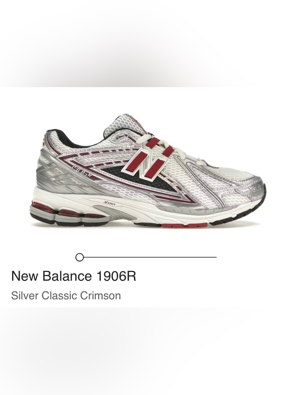 NWT New Balance 1906R “Silver Classic Crimson” Men’s Size 10